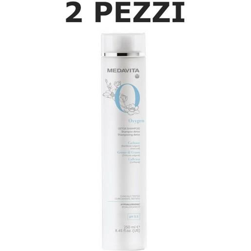Medavita oxygen detox shampoo 250ml 2 pezzi - shampoo detossinante rivitalizzante cute e capelli stressati