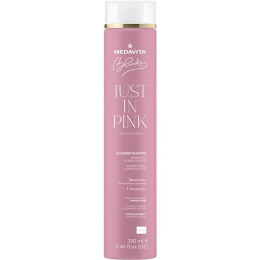 Medavita blondie just in pink glamour shampoo 250ml - shampoo tonalizzante rosa pastello per capelli biondi