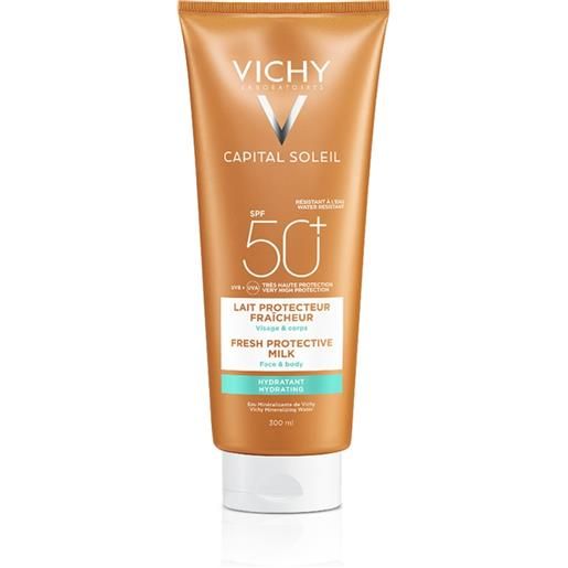 Vichy capital soleil latte idratante fresco - viso e corpo - protezione molto alta spf 50+ 300 ml