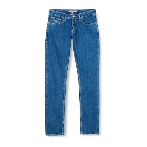 Tommy Hilfiger tommy jeans jeans uomo scanton slim elasticizzati, blu (denim medium), 33w / 32l