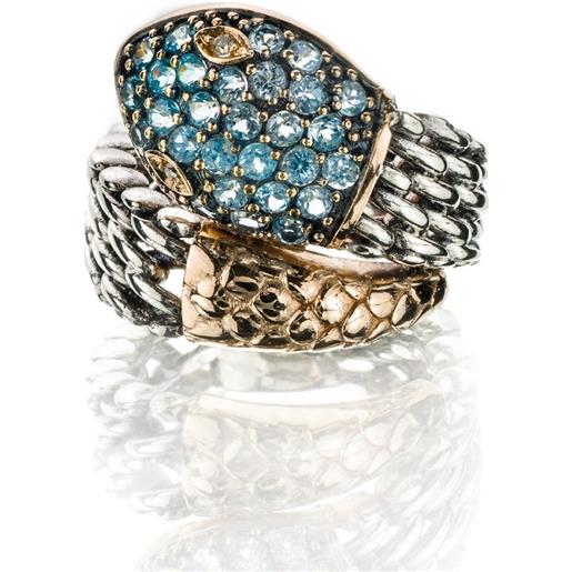 de'Nobili anello de'Nobili medievale in argento serpente azzurro