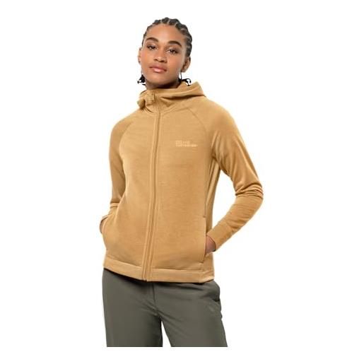 Jack Wolfskin waldsee hooded jkt w, giacca in pile donna, apple butter, m