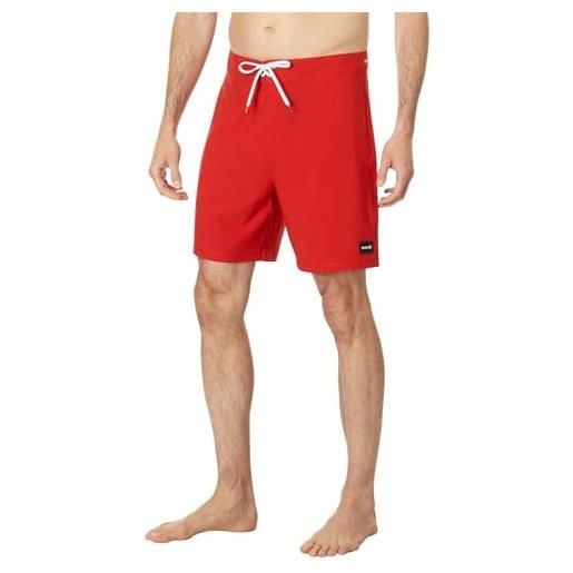 Hurley babylegs division phntm-eco oao solid 18' costume da bagno da uomo, rosso, 40