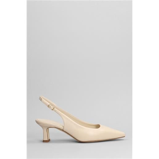 Julie Dee decollete in pelle beige