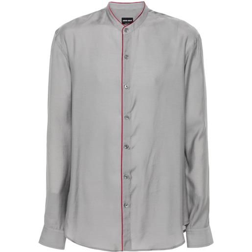 Giorgio Armani camicia con bordo a contrasto - grigio