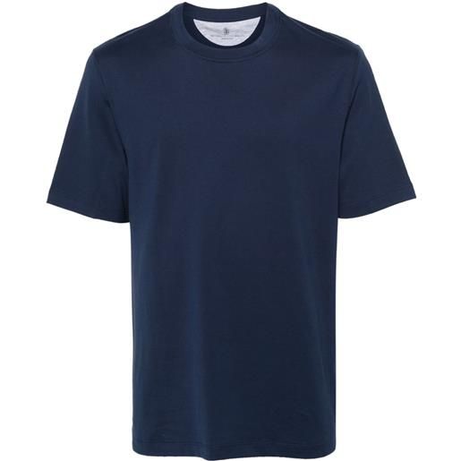 Brunello Cucinelli t-shirt con cuciture a contrasto - blu