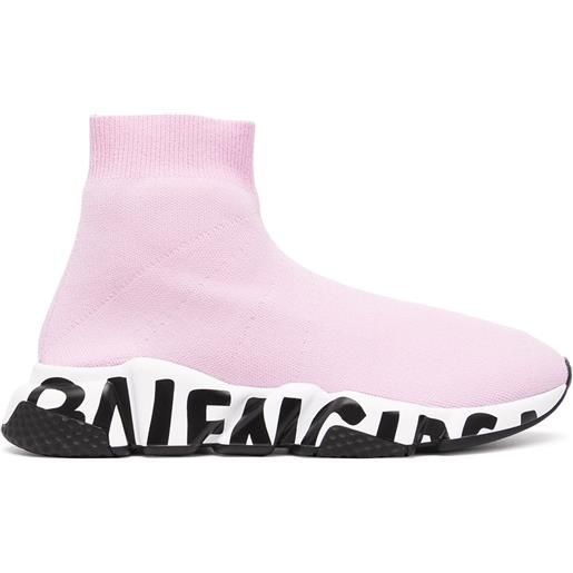 Balenciaga sneakers speed con stampa graffiti - rosa