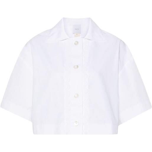 Patou camicia crop con applicazione ondulata - bianco