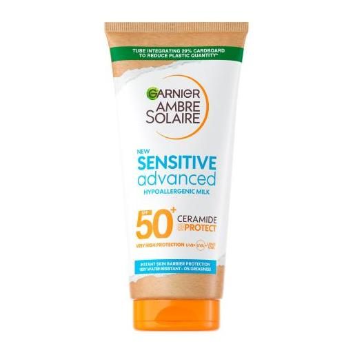 Garnier ambre solaire sensitive advanced hypoallergenic milk spf50+ lozione di protezione solare per pelli sensibili al sole 175 ml