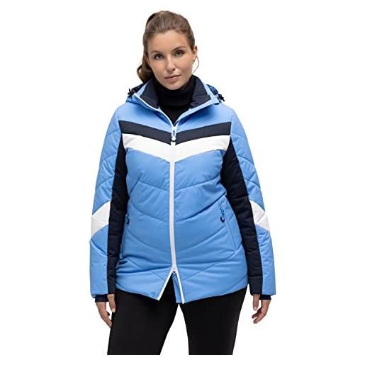 Ulla popken giacca da sci in stile retrò, impermeabile, petrolio pastello, 52-54 donna