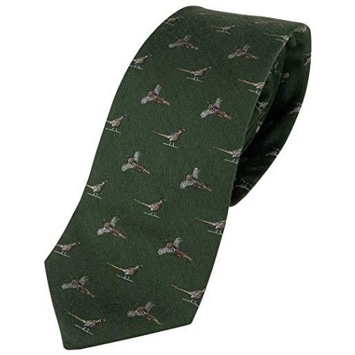 JACK PYKE - cravatta in seta - motivo fagiano - bordeaux