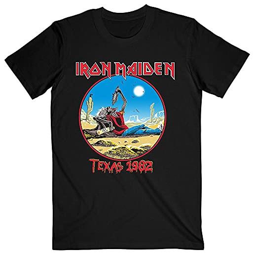 Iron Maiden rock off Iron Maiden unisex t-shirt: the beast tames texas (back print) (small) - x-large - black - unisex