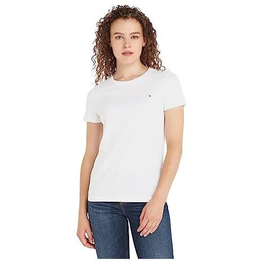 Tommy Hilfiger t-shirt maniche corte donna heritage scollo rotondo, bianco (classic white), 3xl