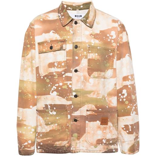 MSGM giacca-camicia con stampa camouflage - toni neutri
