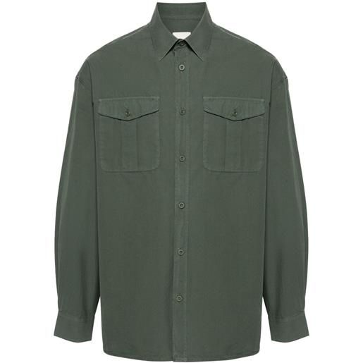 Emporio Armani camicia con applicazione logo - verde