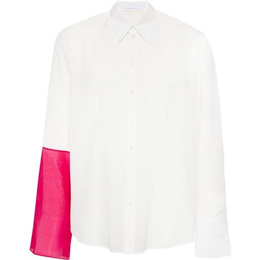 Helmut Lang camicia con design patchwork - bianco