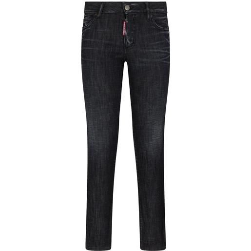 DSQUARED2 jeans affusolati con applicazione - nero