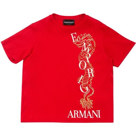 EMPORIO ARMANI t-shirt in jersey di misto cotone con stampa