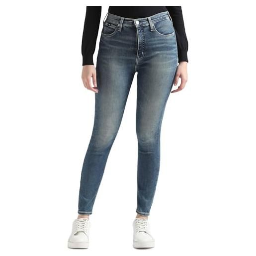 Calvin Klein Jeans high rise super skinny ankle j20j222146 pantaloni, denim (denim medium), 26w donna