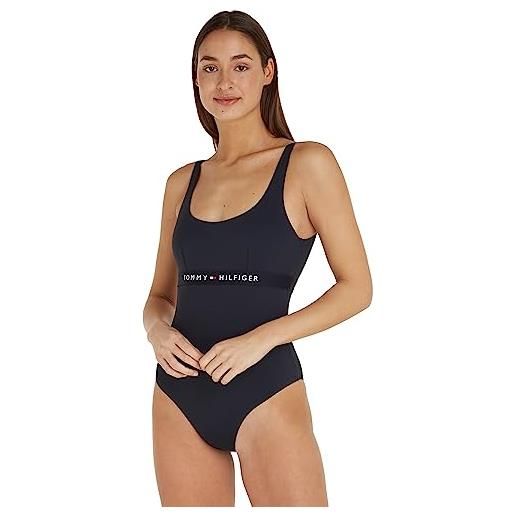 Tommy Hilfiger costume da bagno donna one piece cut-out, blu (desert sky), m