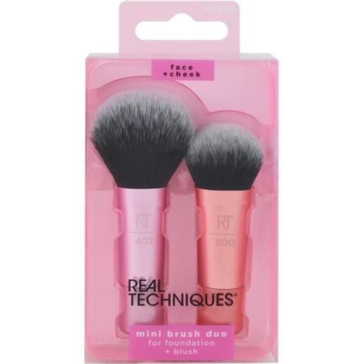 REAL TECHNIQUES mini brush duo - 2 mini pennelli per fondotinta e blush