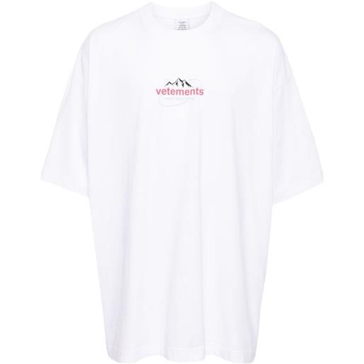 VETEMENTS logo-print cotton t-shirt - bianco