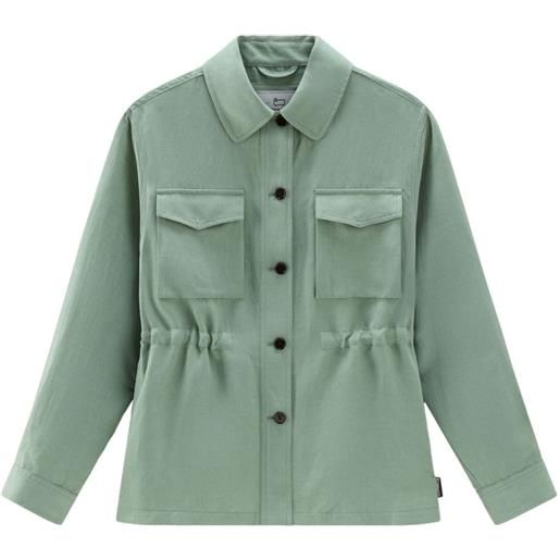 Woolrich camicia con vita elasticizzata - verde