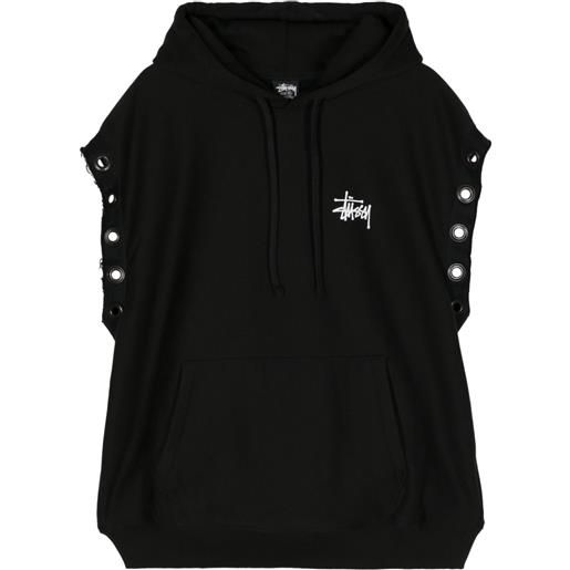 Junya Watanabe MAN x stussy logo-print sleeveless hoodie - nero