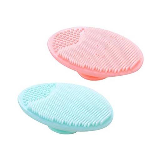 ROSETOR 2 pz bagno viso pulizia silicone pennello pelle comedone pore cleaner massaggiatore scrubber viso esfoliante pad