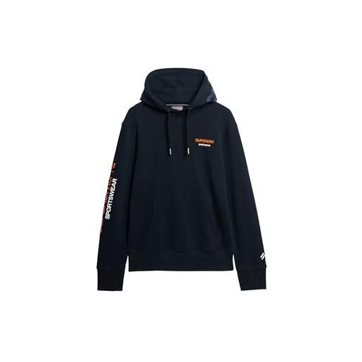 Superdry sportswear logo loose hood maglia di tuta, arancione (flare orange), s uomo