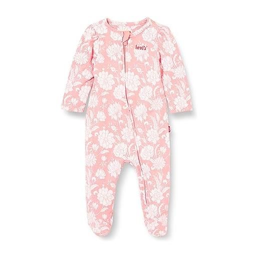 Levi's kids lvg floral footed coverall 1ej244 tuta, pink icing, 3 meses bimba