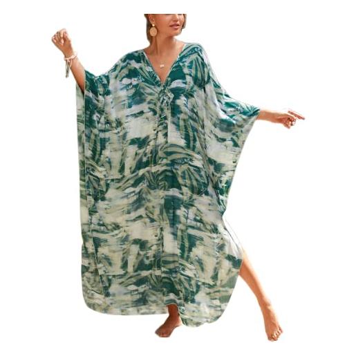 RANMEY donne vestito maxi robe camera indossare notte abito corpo coprire coprire costume da bagno gonna lunga spiaggia camicetta bikini protezione solare bikini coprire（leopardo zebra 141 * 124cm）