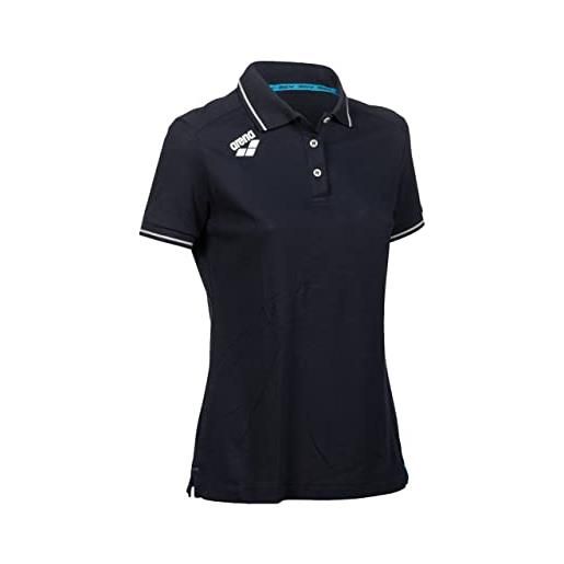 ARENA team polo da donna in cotone tinta unita t-shirt, blu navy, xl