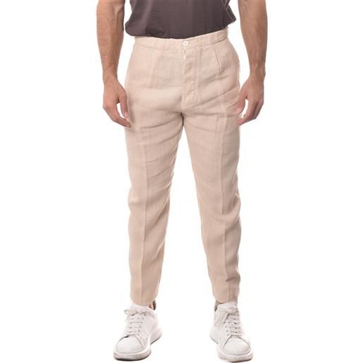 PETER HADLEY pantalone beige in lino