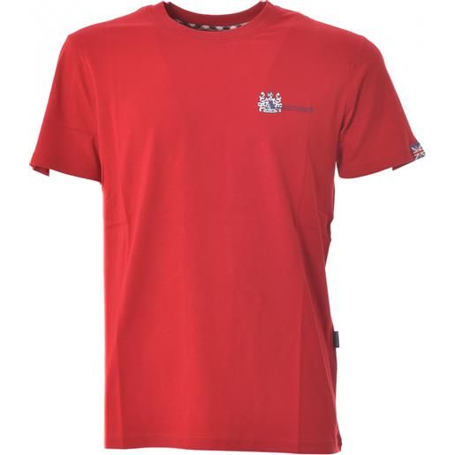 AQUASCUTUM t-shirt rossa logo in contrasto