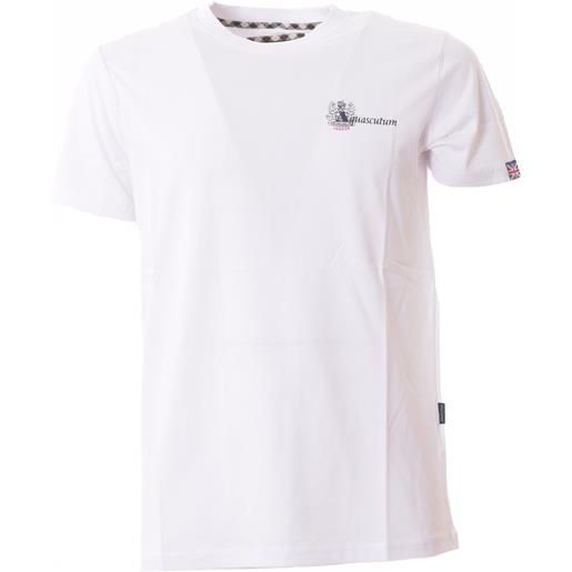 AQUASCUTUM t-shirt bianca logo in contrasto