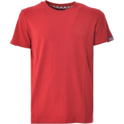 AQUASCUTUM t-shirt rossa logo in rilievo