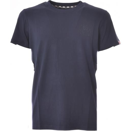 AQUASCUTUM t-shirt blu logo in rilievo