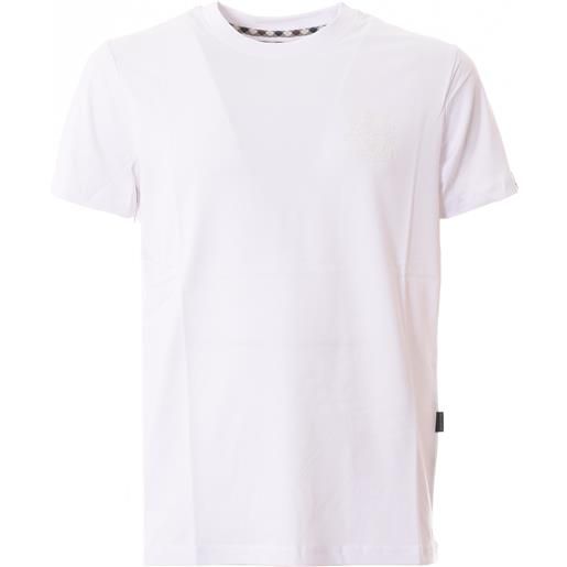 AQUASCUTUM t-shirt bianca logo in rilievo