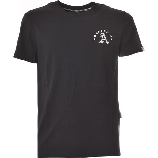 AQUASCUTUM t-shirt nera con logo