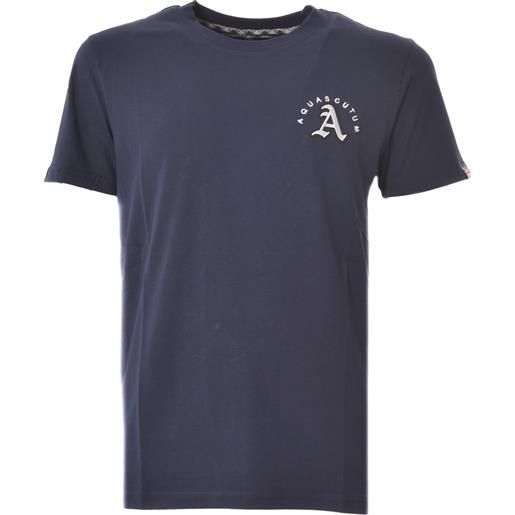 AQUASCUTUM t-shirt blu navy con logo