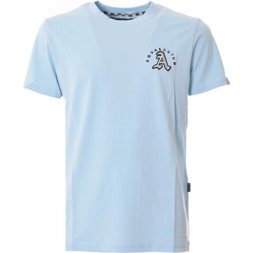 AQUASCUTUM t-shirt celeste con logo
