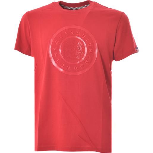 AQUASCUTUM t-shirt rossa con stampa in rilievo