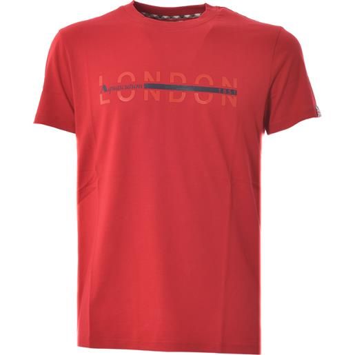 AQUASCUTUM t-shirt rossa in cotone