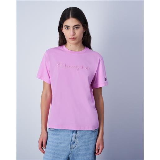 Champion t-shirt ampia con logo tonal grande rosa donna