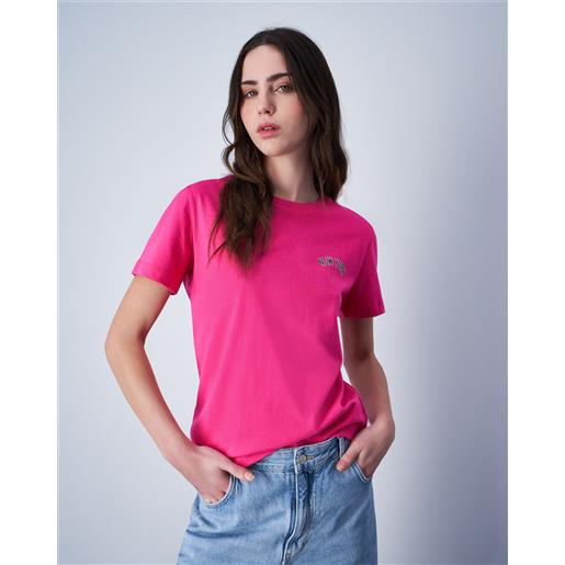 Champion x mlb t-shirt in cotone new york yankees rosa donna