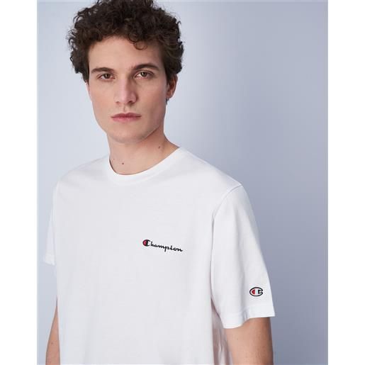 Champion t-shirt in cotone con logo grande bianco uomo