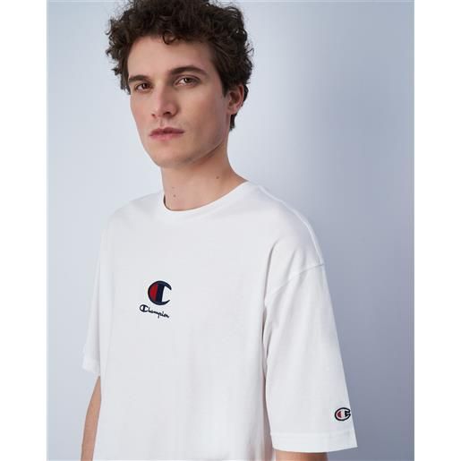 Champion t-shirt in cotone con logo Champion bianco uomo