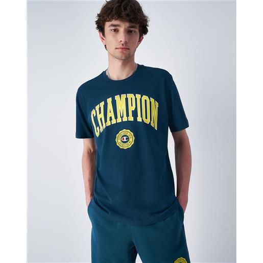 Champion t-shirt girocollo big logo verde uomo