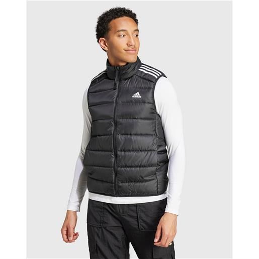 Adidas giacca senza maniche imbottita essentials 3-stripes light nero uomo